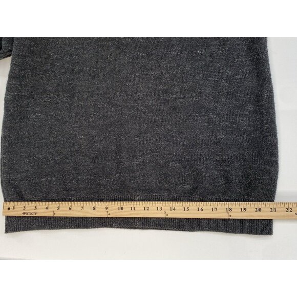 LL Bean Organic Cotton ¼ Zip Sweater Men’s L Reg Pullover Heathered Charcoal - Picture 13 of 16